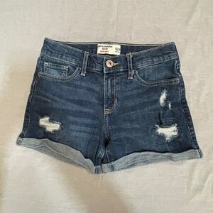 Abercrombie‎ Kids Girls Denim Distressed Cuffed Midi Shorts Size 13 14